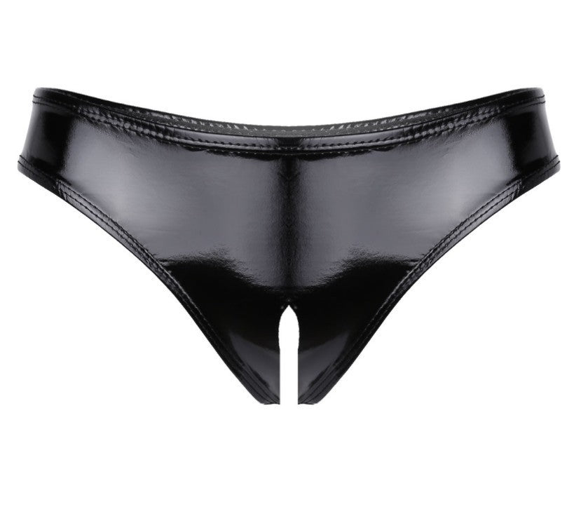 Sexy Lingerie Mini Panties Sexy Women's T-pants Patent Leather Thong