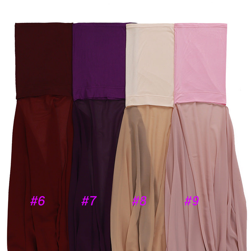 Veiled Muslim Ladies Chiffon Turban Scarf Set