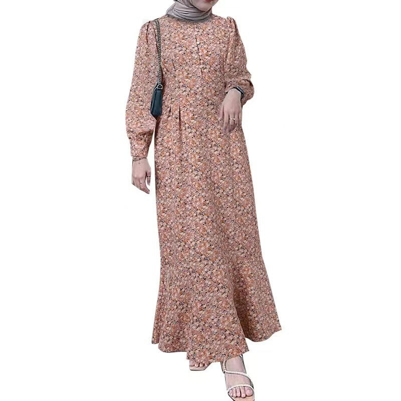 Muslim Clothing Bohemian Style Small Floral Dress