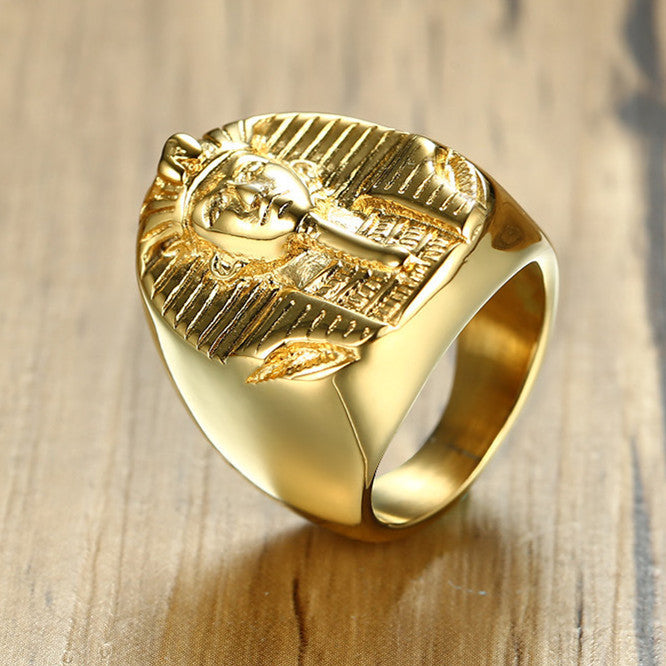 Egyptian Pharaoh Men's Stainless Steel Ring