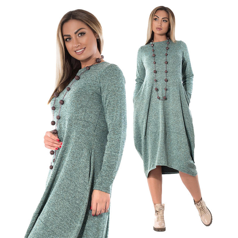 Long sleeve plus size autumn and winter dress