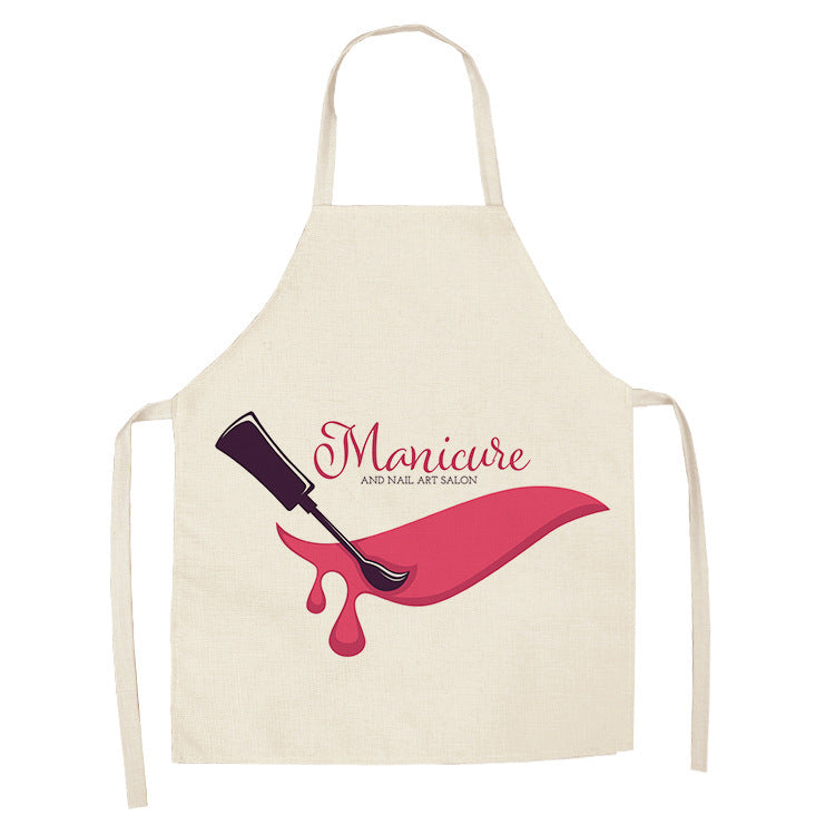 Pink nail polish apron