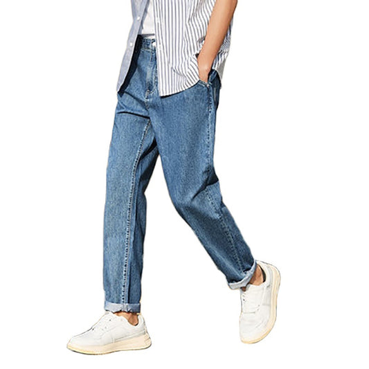 Denim Jeans Men New Loose Cotton Jeans Man Autumn Tap