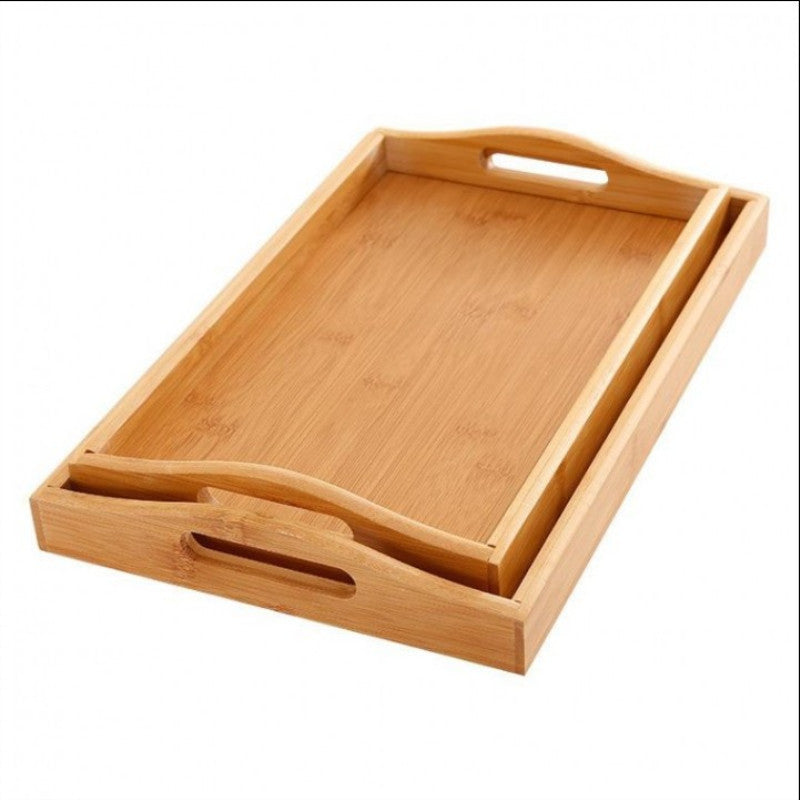 Rectangular Double Ear Bamboo Tea Set Tray Restaurant Tray