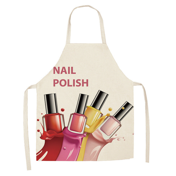 Pink nail polish apron