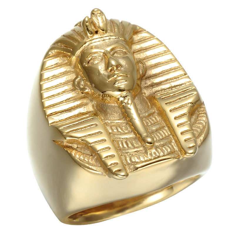 Egyptian Pharaoh Men's Stainless Steel Ring