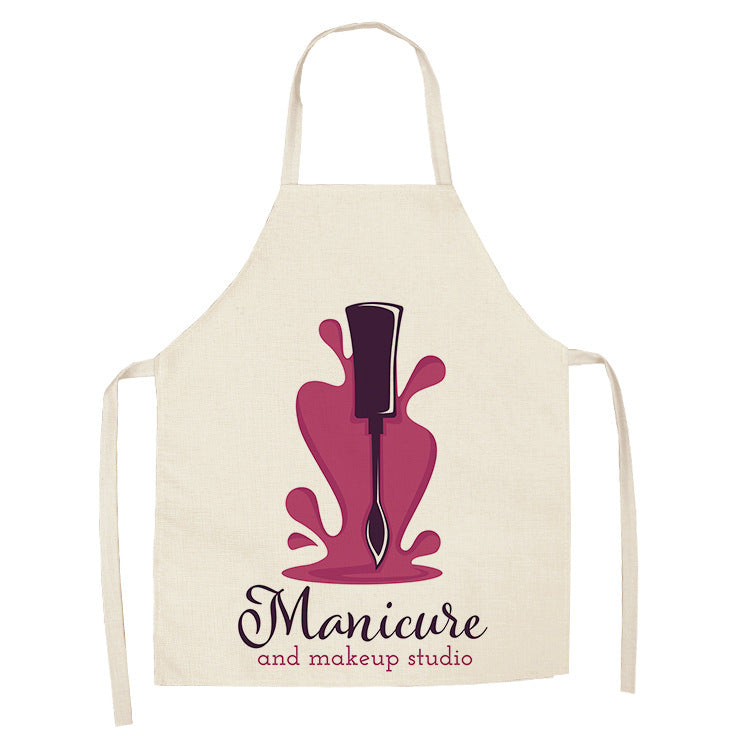 Pink nail polish apron