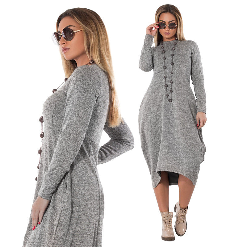 Long sleeve plus size autumn and winter dress