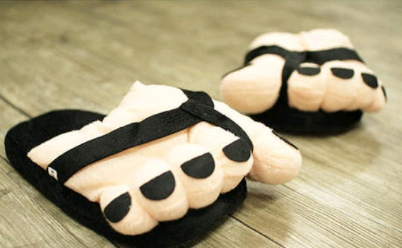 Winter men and women cute five-finger toe big feet cartoon thick all-inclusive with cotton slippers couple shoes