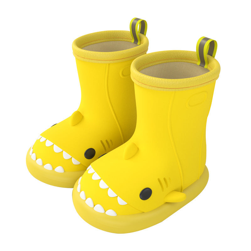 Children Boys Girls Cute Cartoon Waterproof Shoes Safety Rubber Shark Slippers Kids Rain Boots