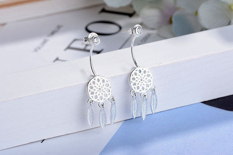 Women's Fashion Feather Dream Catcher Ear Studs