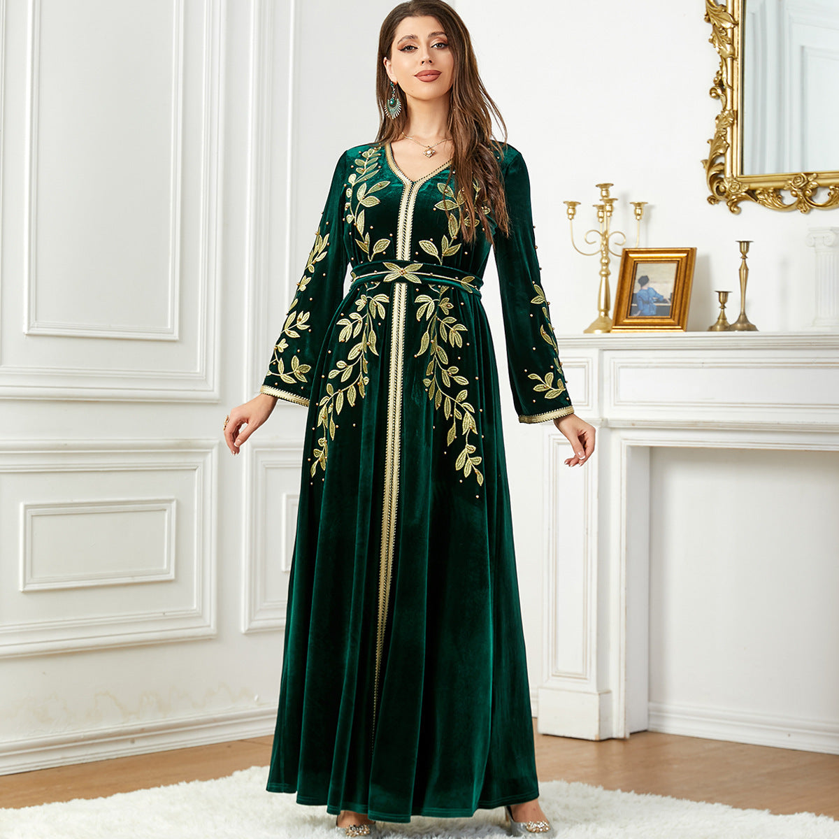 Velvet Dress Arab Women's Clothing