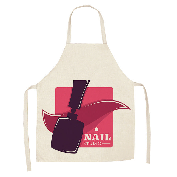 Pink nail polish apron