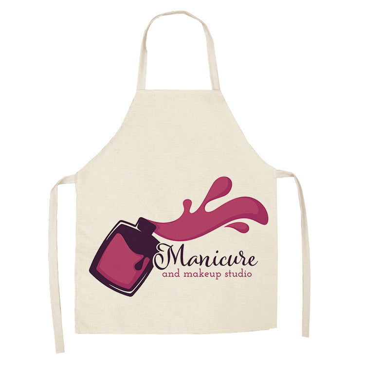 Pink nail polish apron