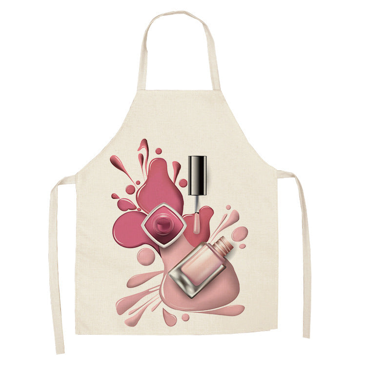 Pink nail polish apron