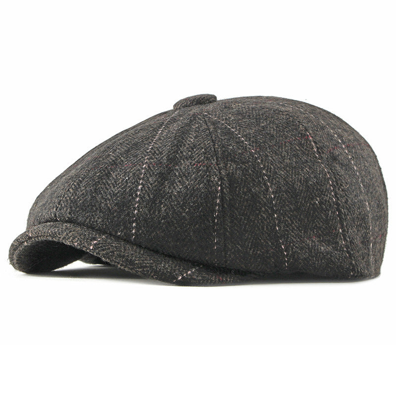 Warm winter octagonal cap