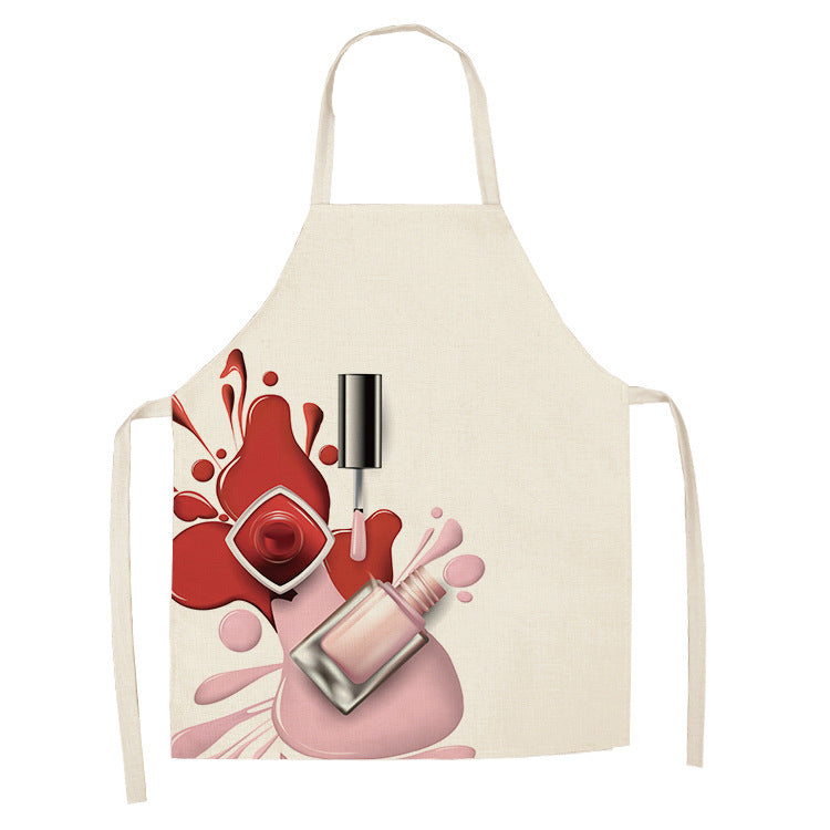 Pink nail polish apron