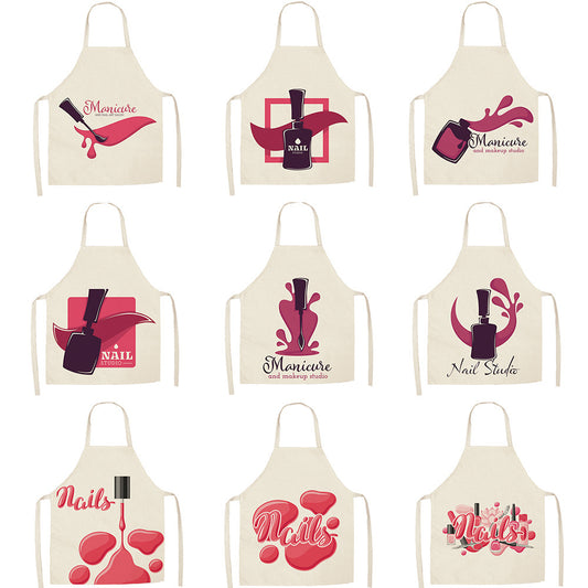 Pink nail polish apron