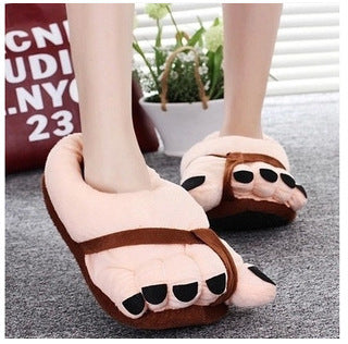 Winter men and women cute five-finger toe big feet cartoon thick all-inclusive with cotton slippers couple shoes