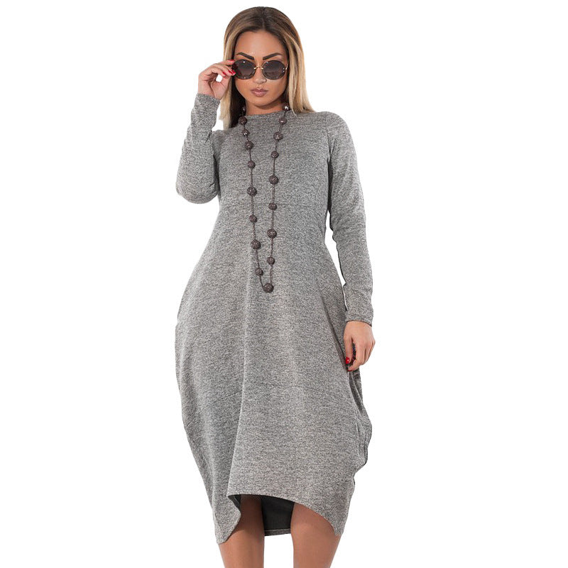 Long sleeve plus size autumn and winter dress