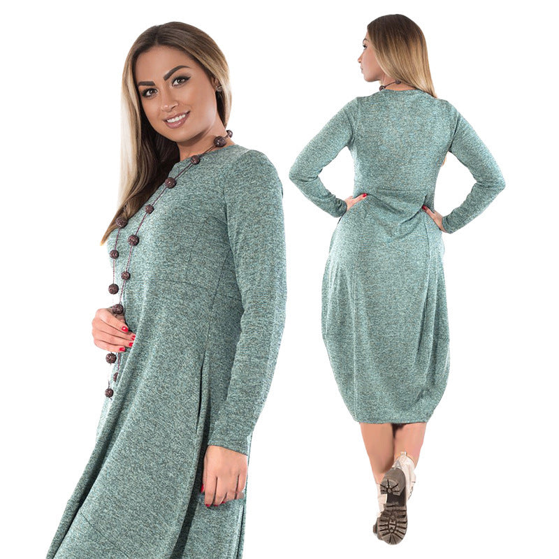 Long sleeve plus size autumn and winter dress