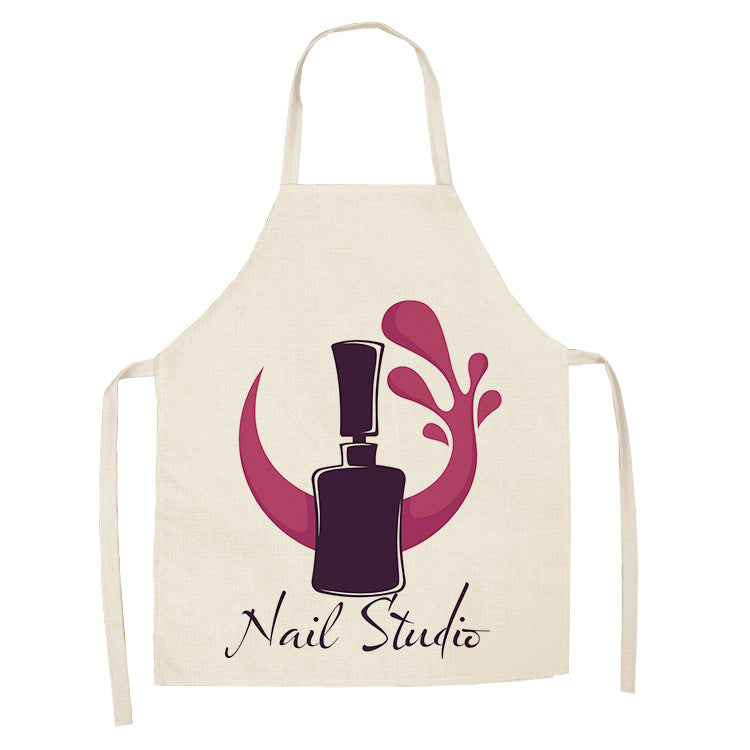 Pink nail polish apron