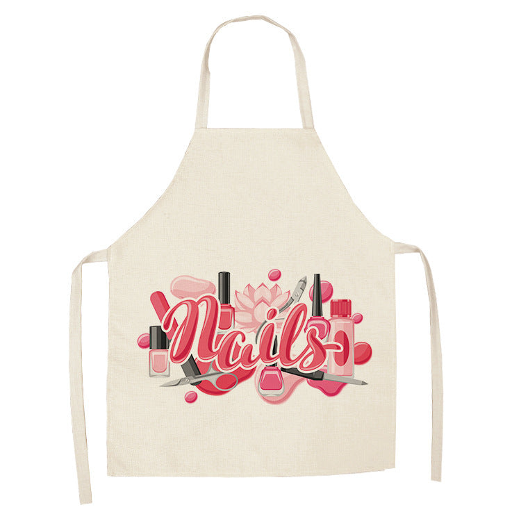 Pink nail polish apron