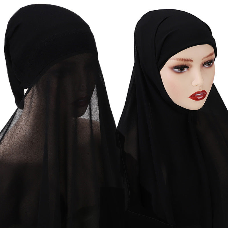 Veiled Muslim Ladies Chiffon Turban Scarf Set