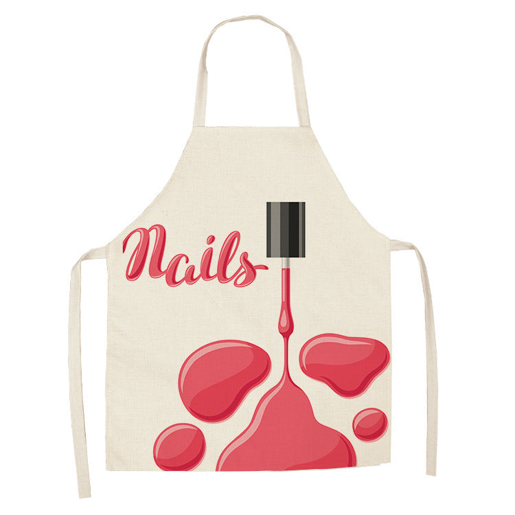 Pink nail polish apron