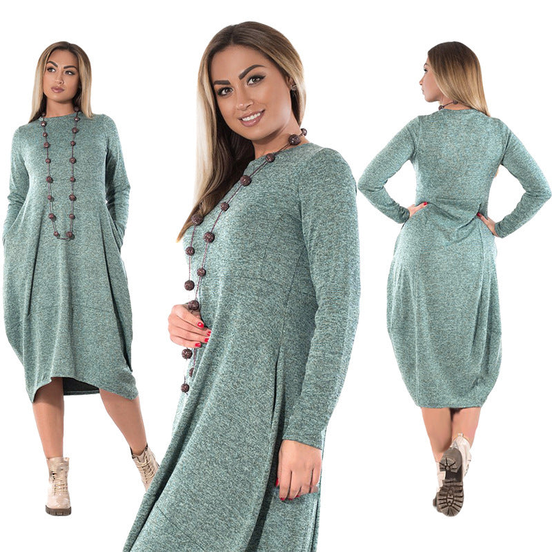 Long sleeve plus size autumn and winter dress