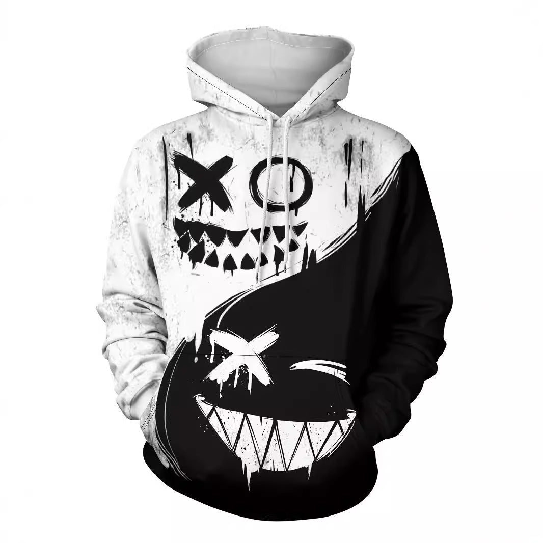 Autumn And Winter Long Sleeve Hooded 3D Digital Sweater