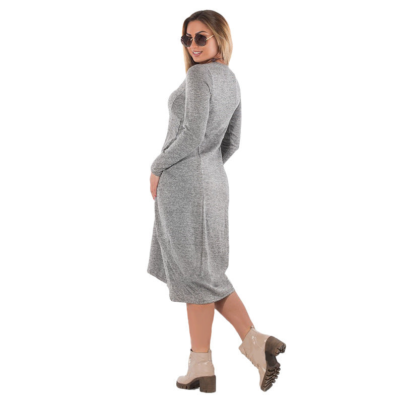 Long sleeve plus size autumn and winter dress