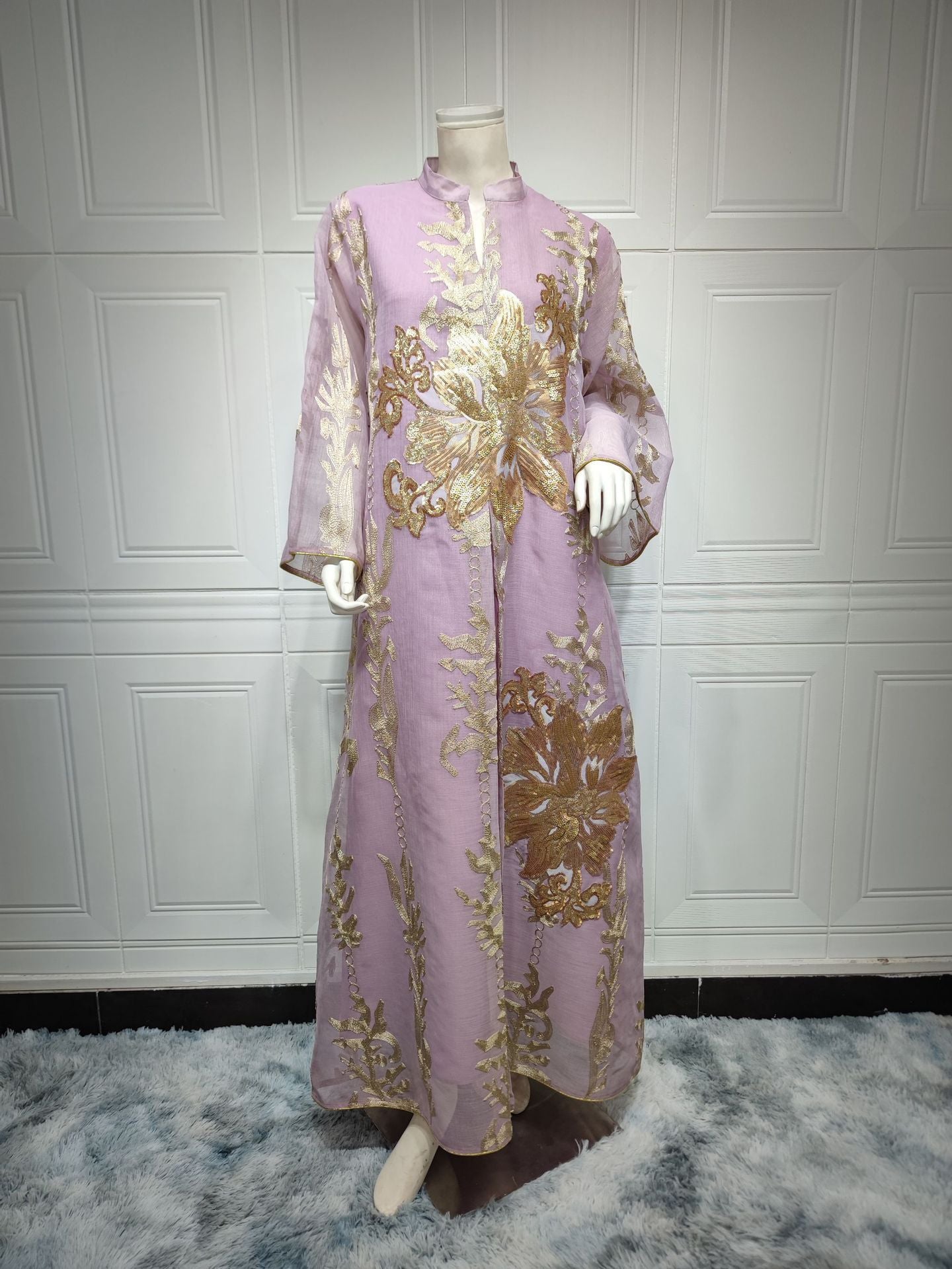 Middle East New Fired Sequins Dress Light Luxury Celebrity Party Dress Muslim