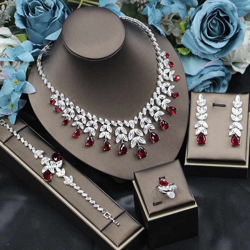 Bridal Jewelry Korean Fashion Wedding Banquet Accessories Four-piece Set