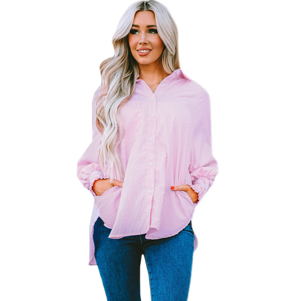 Smocking Bubble Long Sleeve Shirt