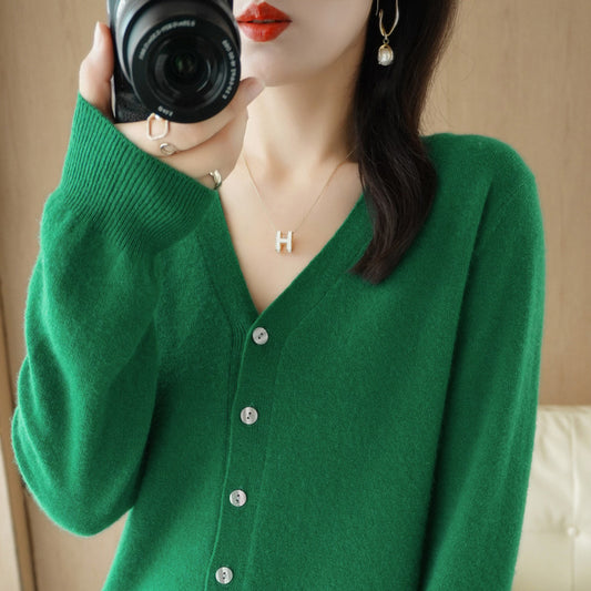 Cardigan V-neck Sweater Loose Bottoming Sweater