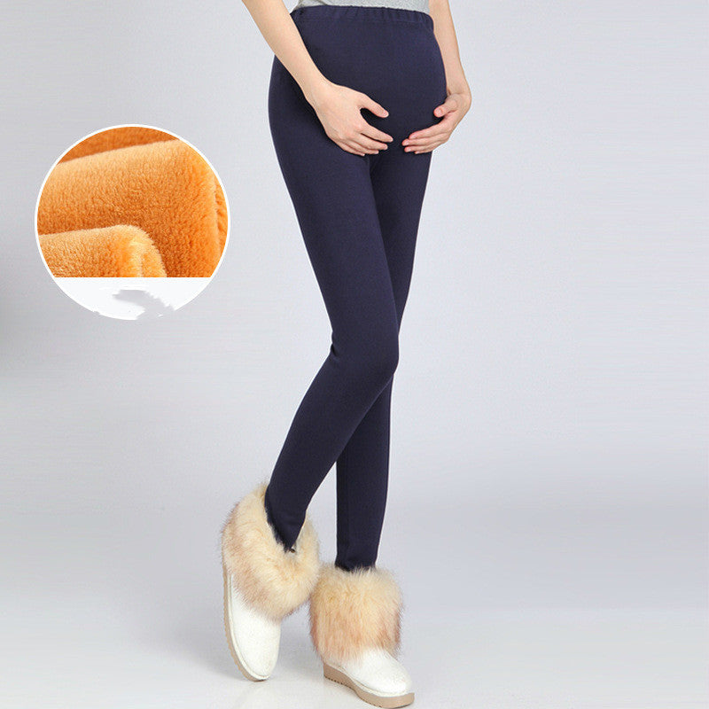 Pregnant Women Thickened Plus Velvet Winter Warm Pants Cotton Trousers Leggings