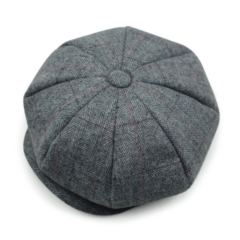 Warm winter octagonal cap