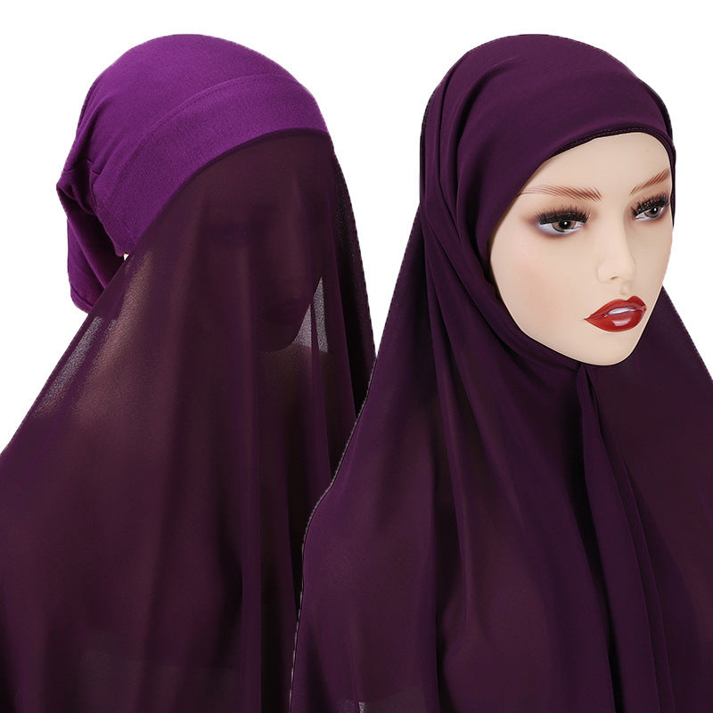 Veiled Muslim Ladies Chiffon Turban Scarf Set