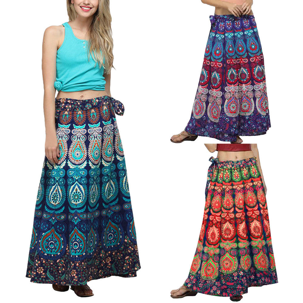 New printed skirt with retro ethnic style skirt