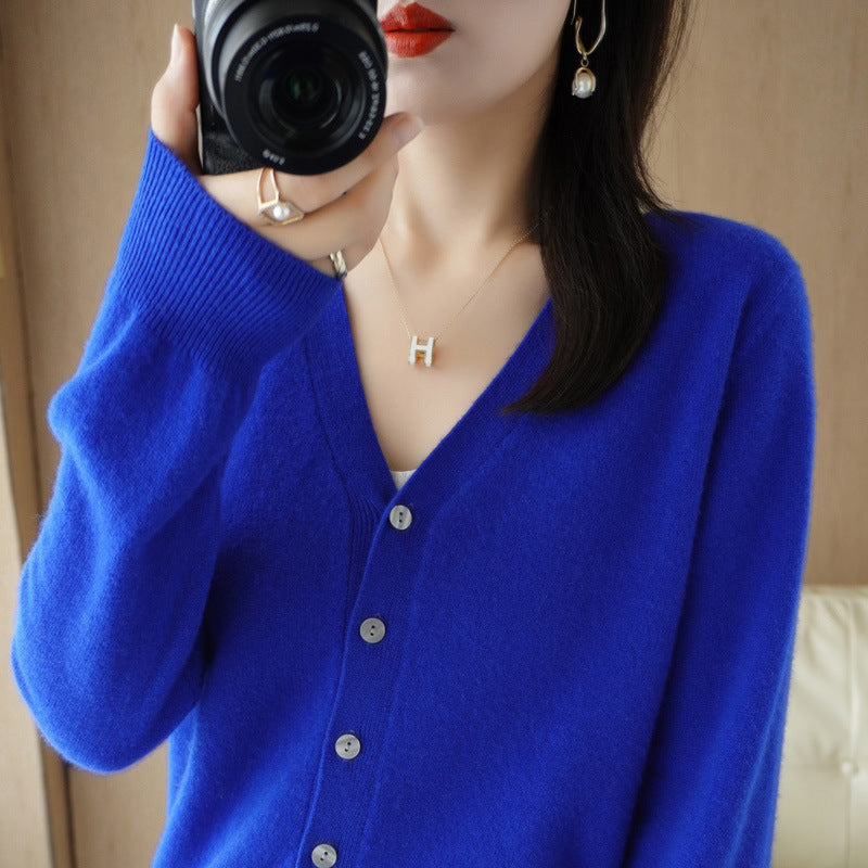 Cardigan V-neck Sweater Loose Bottoming Sweater