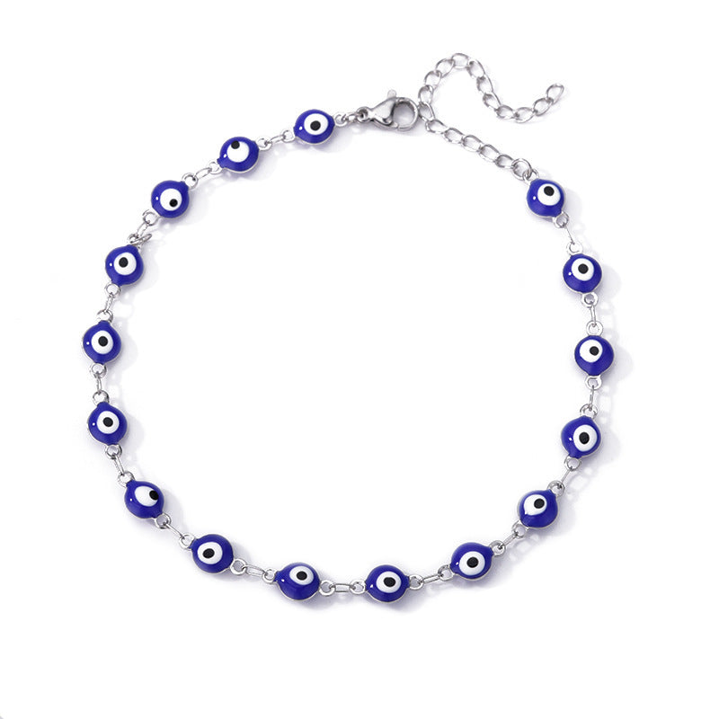 Devil's Eye Anklet Personality Combination Color Eyes Irregular Pearl