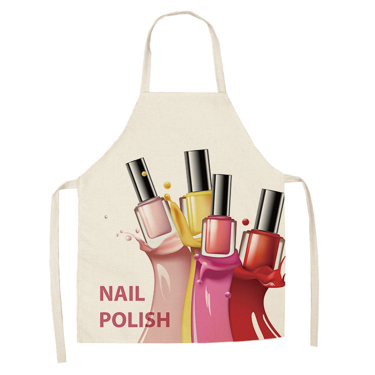 Pink nail polish apron