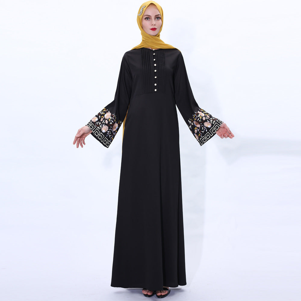 Retro slim Muslim women's dress summer