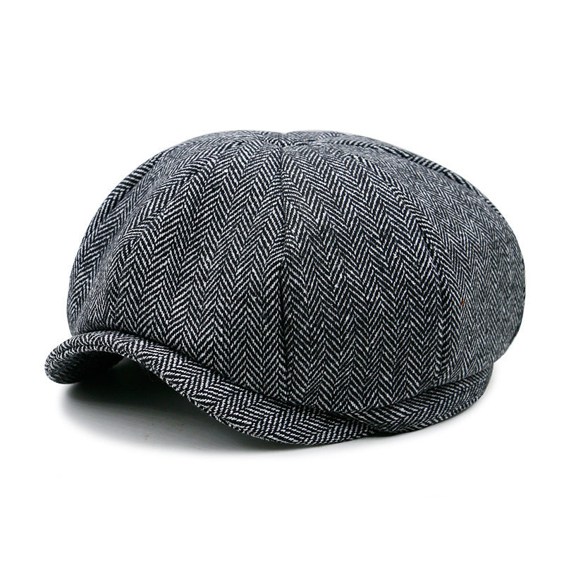 Warm winter octagonal cap