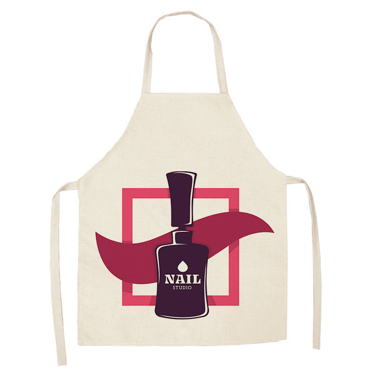 Pink nail polish apron