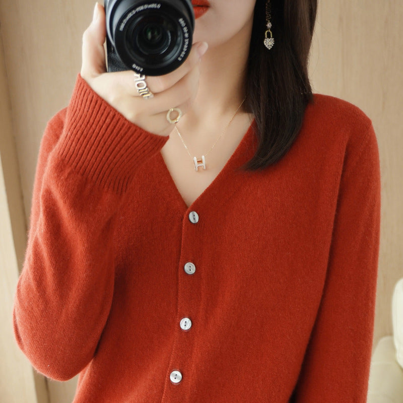 Cardigan V-neck Sweater Loose Bottoming Sweater