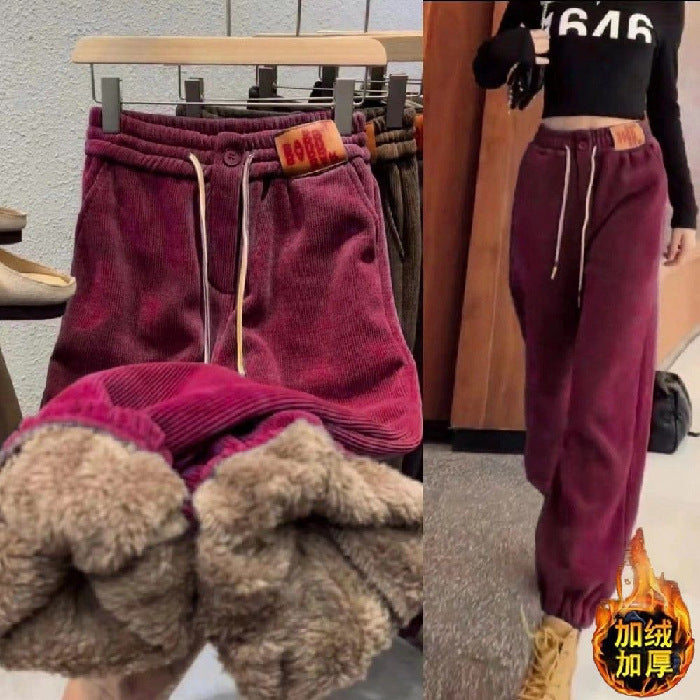 Velvet Sweatpants Lamb Velvet Warm