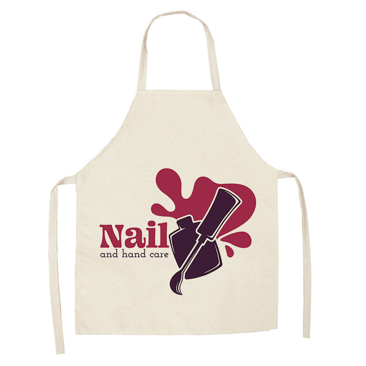 Pink nail polish apron