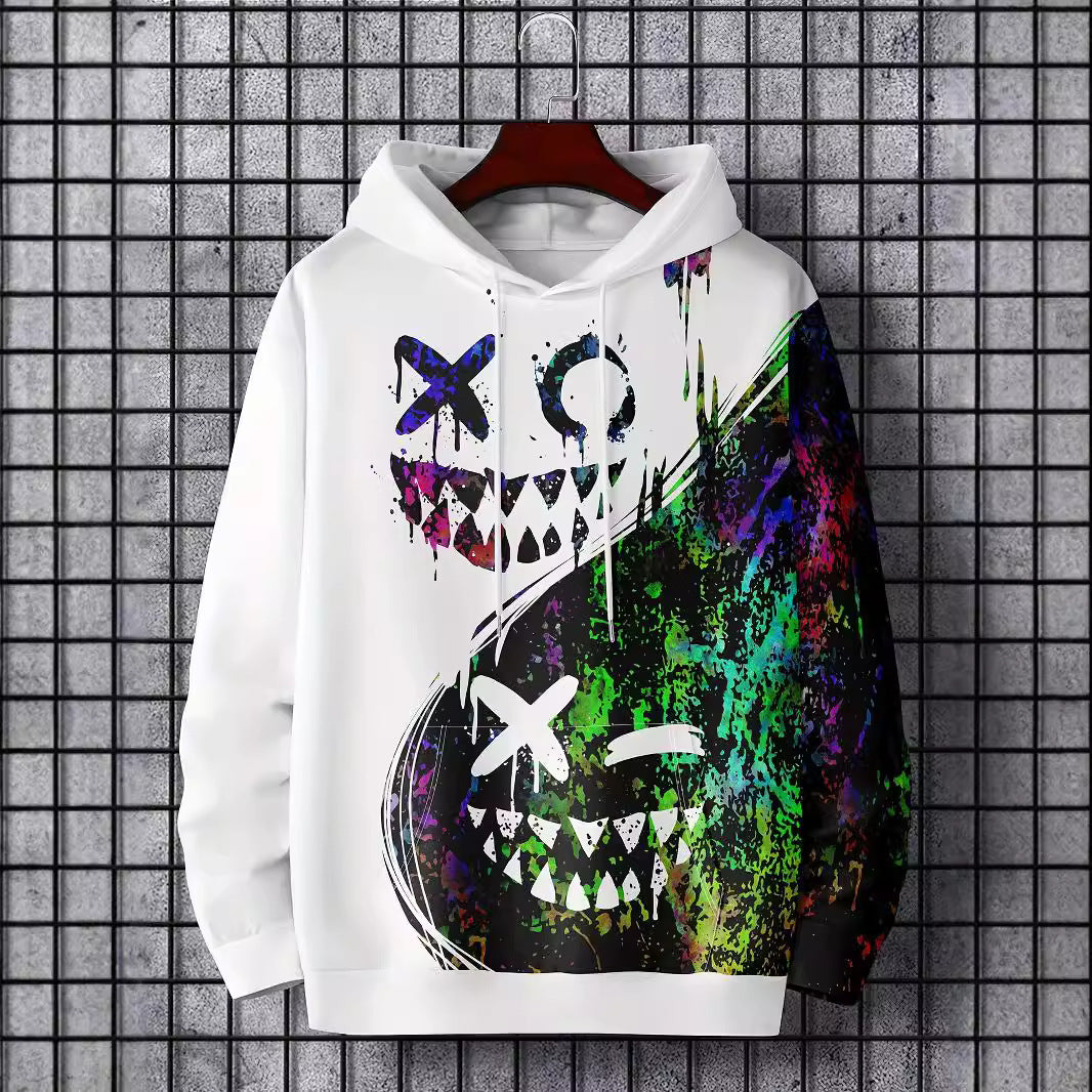 Autumn And Winter Long Sleeve Hooded 3D Digital Sweater